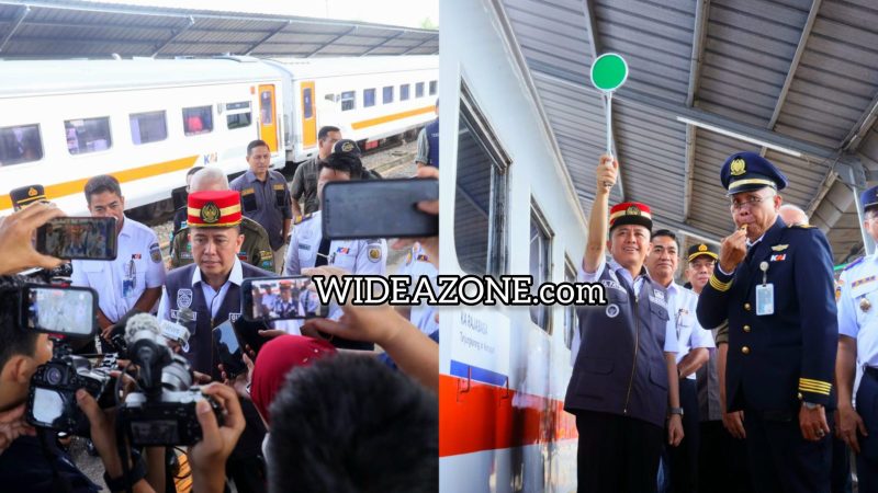 Penjabat (Pj) Gubernur Sumatera Selatan (Sumsel) Agus Fatoni melepas 1040 pemudik yang mengikuti program Gerakan Mudik Gratis Serentak se-Sumsel (GMGSS) menggunakan moda transportasi Kereta Api (KA).