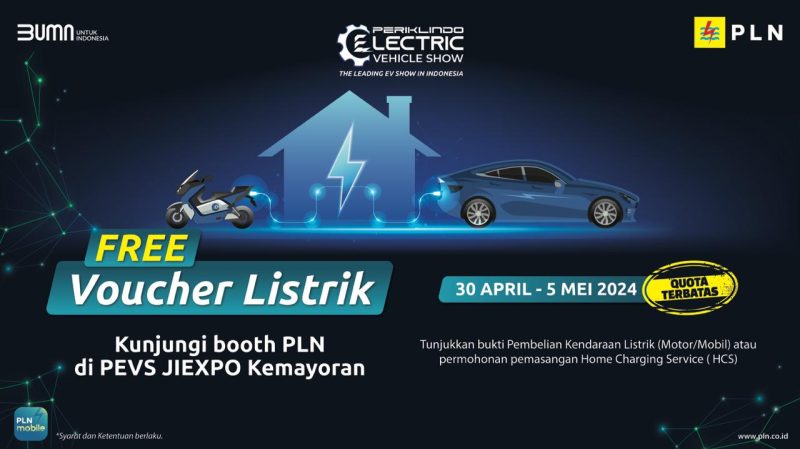 PT PLN [Persero] terus mengakselerasi ekosistem kendaraan listrik atau electric vehicle [EV] semakin nyaman di Indonesia dengan menghadirkan promo dan hadiah menarik berupa diskon tambah daya hingga 60% atau potongan hingga Rp3 juta pada gelaran Periklindo Electric Vehicle Show [PEVS] 2024.