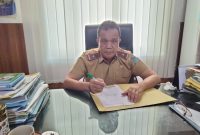 Kadis PUPR Ogan Ilir Ruslan ST MM memberikan keterangan kepada WIDEAZONE.com, Senin 6 Mei 2024 di ruamg kerjanya.