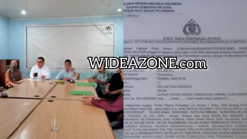 Korban rudapaksa RD mendatangi Sekrerariat PWI Sumsel. Gambar Kedua LP Korban RD.