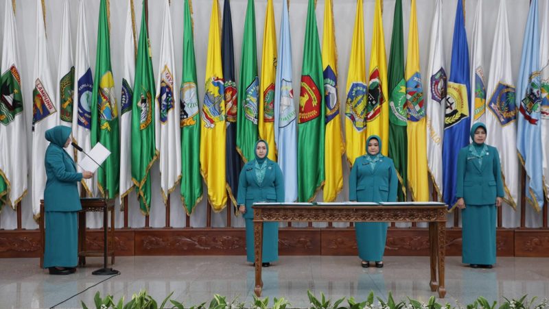 Pelantikan  Melza Ayu Rahminia SE sebagai Penjabat [Pj] Ketua Tim Penggerak Pemberdayaan Kesejahteraan Keluarga [TP PKK] Provinsi Sumsel oleh Ketua Umum TP PKK RI, Tri Tito Karnavian bertempat di gedung Sasana Bhakti Praja [SBP] Kemendagri, Senin 24 Juni 2024.