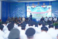 Sebanyak 300 kepala desa resmi dikukuhkan Bupati Ir H Lanosin MT atas perpanjangan masa jabatan Kepala Desa di Kabupaten OKU Timur Tahun 2024.