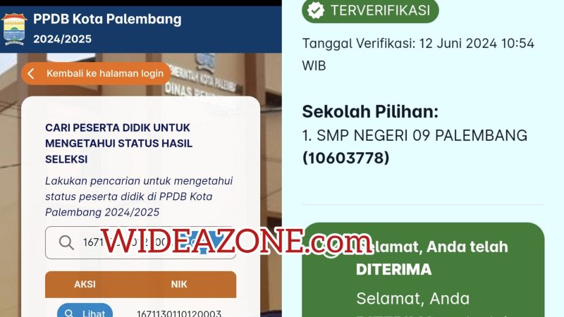 Portal PPDB untuk jenjang SD dan SMP di Kota Palembang dapat diakses kembali, Senin 17 Juni 2024.
