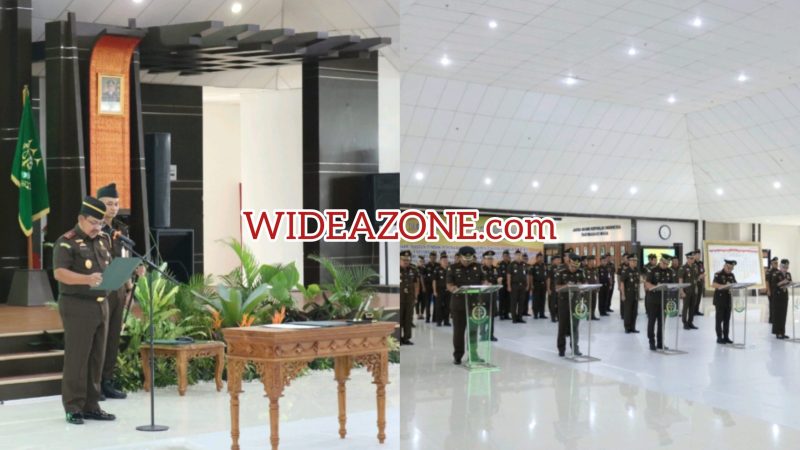 Kepala Kejaksaan Tinggi Kalimantan Barat [Kajati Kalbar] Edyward Kaban SH MH memimpin serah terima jabatan [Sertijab] dengan melantik dan mengambil sumpah jabatan para Pejabat Eselon III, bertempat di aula lantai 4 Kejati Kalbar, Selasa 25 Juni 2024.