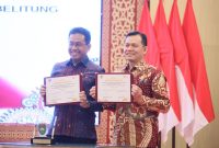 Penjabat (Pj) Gubernur Sumatera Selatan (Sumsel) Elen Setiadi SH MSE menghadiri pengukuhan Kepala Otoritas Jasa Keuangan (OJK) Provinsi Sumatera Selatan dan Bangka Belitung, di Kantor OJK Jalan Jend. Sudirman Palembang,l Selasa 2 Juli 2024, siang. 