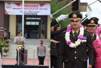 Kapolres AKBP Wahyu Jati Wibowo SIK SH MH memimpin upacara kenaikan pangkat bagi 15 personel serta pelepasan wisuda Purna Bhakti bagi tiga personel, berlangsung di Lapangan Apel Mapolres Kubu Raya