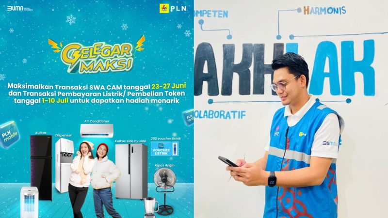 Kabar baik dari PLN melalui program 'Gelegar Maksi Juli' dengan menyediakan berbagai hadiah elektronik di antaranya 1 unit kulkan side by side, 2 air conditioner, 2 dispenser, 2 kulkas dan 2 ac portable.