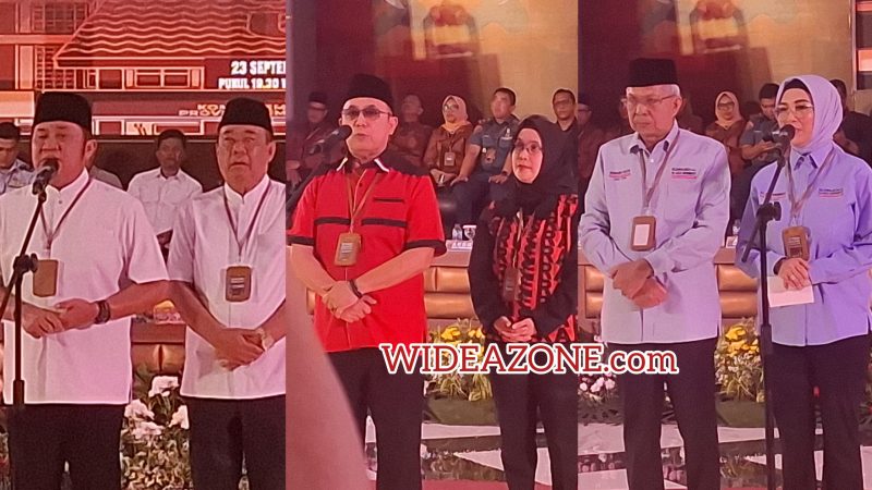 Ketiga paslon Gubernur dan Wakil Gubernur Sumsel, HDCU nomor urut 1, Era Baru nomor 2 dan Matahati di nomor 3 sebagai peserta di Pilgub 2024.