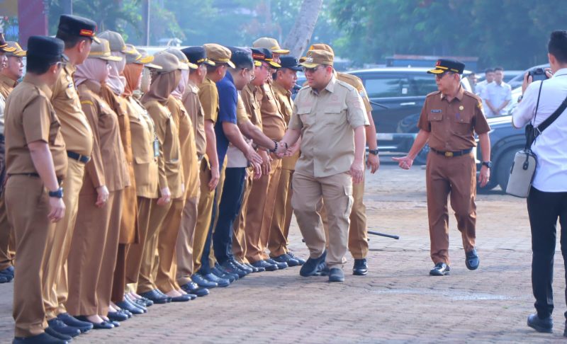 Penjabat Wali Kota Ucok Abdulrauf Damenta, memberikan semangat dan apresiasi bagi pegawai Non PNSD kota Palembang yang akan mengikuti tahap tes PPPK 2024