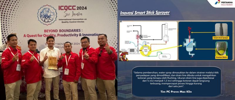 PHE Jambi Merang berhasil meraih penghargaan internasional di ajang International Convention on Quality Control Circles (ICQCC) 2024 di Sri Lanka pada Rabu, 13 November 2024, untuk inovasi Smart Stick Sprayer yang dikembangkan oleh tim PC Prove Mas Klin.