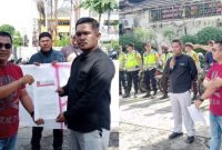 Jakor gelar aksi demonstarsi di Kantor PT Bukit Asam Tbk di Jalan KH Dahlan nomor 80 Palembang, Jumat 8 November 2024.