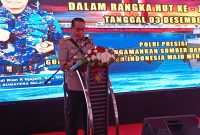 Kapolda Sumsel Irjen Pol Andir Rian R Djajadi menyampaikan peaan penting bagi para personel di Hari Jadi Korps Polairud ke-47, Selasa 3 Desember 2024.