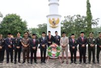 Peringatan Hari Sumpah Pemuda [HSP] di Kota Prabumulih berlangsung penuh khidmat di lapangan kantor pemerintahan setempat. Senin, 28 Oktober 2024.