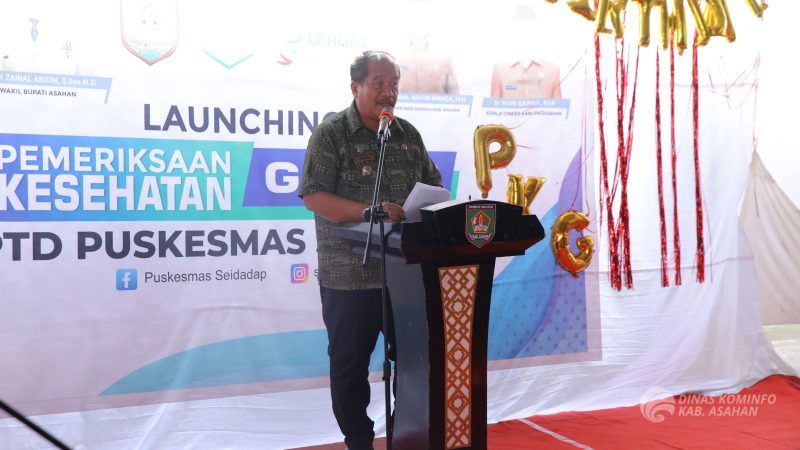 Bupati Asahan H Surya BSc dan Wakil Bupati Taufik Zainal Abidin Siregar SSos MSi melauching Pemeriksaan Kesehatan Gratis [PKG), Kamis 13 Februari 2025.