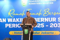 Sekretaris Daerah [Sekda] Sumsel Drs H Edward Candra MH dalam pertemuan silaturahmi dengan Gubernur Sumsel dan Wakil Gubernur Sumsel Terpilih H Herman Deru dan Cik Ujang di Hotel Borobudur Jakarta, Rabu 19 Februari 2025.