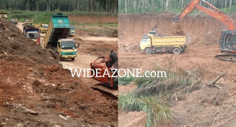 Aktivitas Tambang Galian C Ilegal di Asahan, berlokasi di Desa Sumber Harapan, Kecamatan Tinggi Raja.