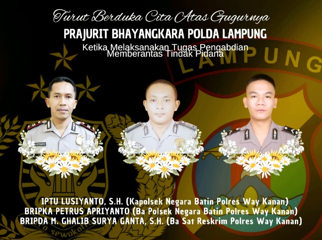 Tiga anggota Polres Way Kanan Lampung diduga ditembak orang tak dikenal saat penggerebekan arena Sabung Ayam di Kampung Karang Manik, Kecamatan Negara Batin, Kabupaten Way Kanan, pada Senin sore, 17 Maret 2025. [Foto Ist].