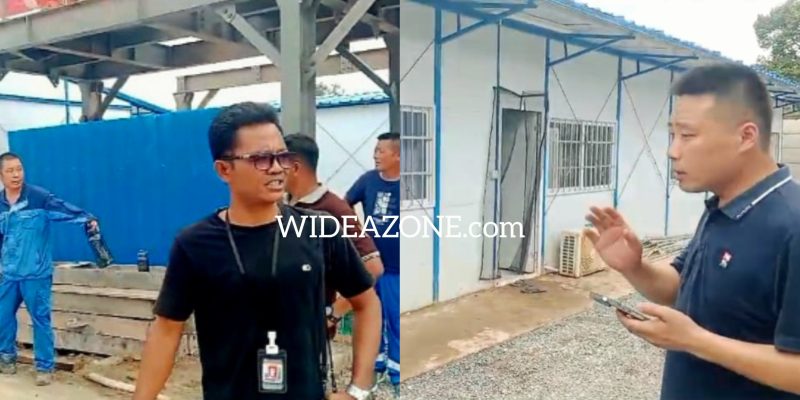 Puluhan warga negara asing [WNA] asal Cina di PT China Road and Bridge Coorporation [CRBC] di Bayung Lencir, Kabupaten Musi Banyuasin, Sumatera Selatan.