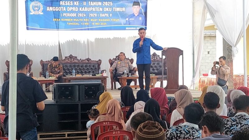 Anggota Dewan Perwakilan Rakyat Daerah OKU Timur [DPRD OKUT], Muhamad Irfanjid, sukses menggelar kegiatan Reses II Tahun 2025 di Desa Sumber Mulyo, Kecamatan Buay Madang Timur [BMT].