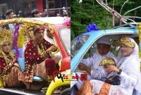 44 Pasangan Pengantin Nikah Massal Diarak Mobil Odong Odong, Kamis 2 Oktober 2025.