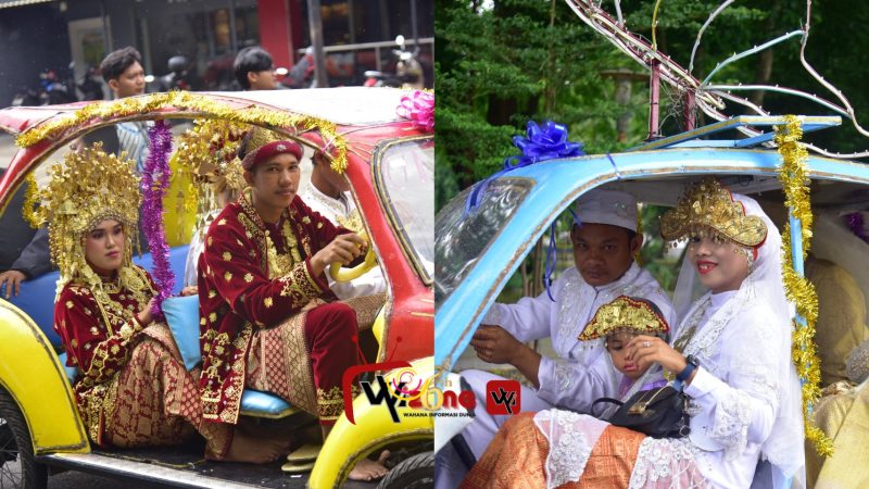 44 Pasangan Pengantin Nikah Massal Diarak Mobil Odong Odong, Kamis 2 Oktober 2025.
