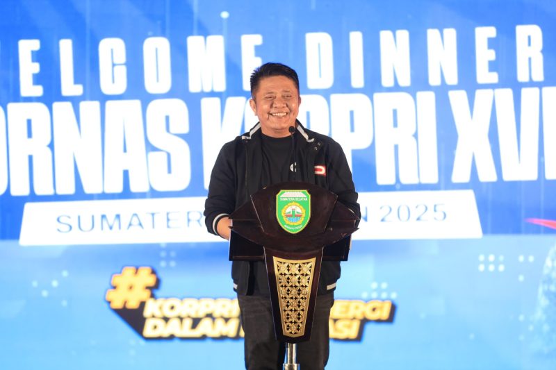 Gubernur Sumsel Herman Deru dalam perhelatan Pornas KORPRI XVII/2025 di Palembang