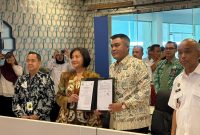 Pemkot Palembang bersama Dorektorat Jenderal Pajak [DJP] membubuhkan tandatangan kesepakatan PKS.