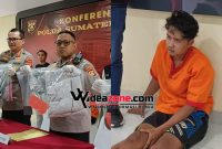 Gelaran konferensi pers dari Direskrimum Polda Sumsel soal ungkap pelaku pembunuhan terhadap wanita tengah hamil tewas pada, Kamis 16 Oktober 2025.