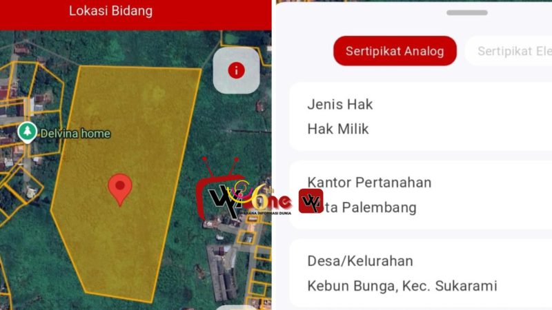 Peta lokasi lahan Kolam Retensi Simpang Bandara Palembang