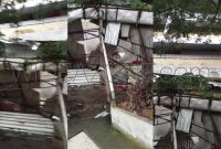 Insiden ambruknya atap awning Pasar 16 Ilir Palembang dipicu derasnya curah hujan pada Senin 24 November 2025 malam.