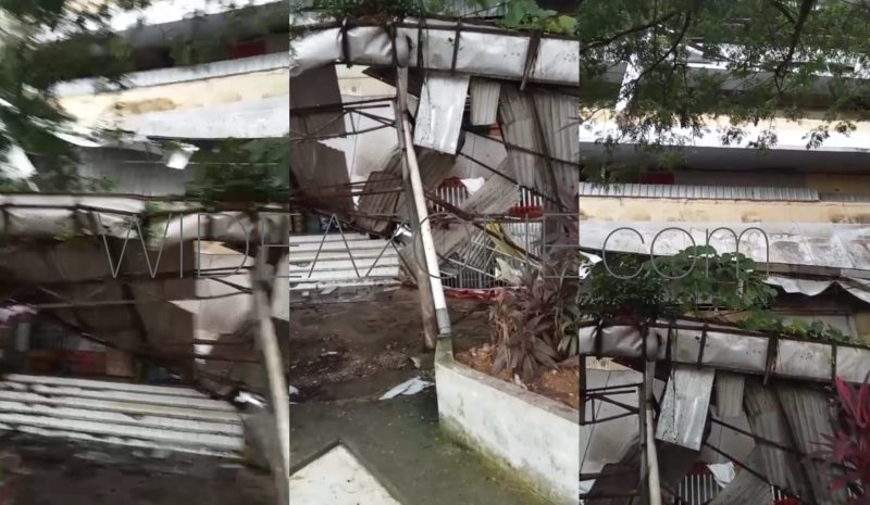 Insiden ambruknya atap awning Pasar 16 Ilir Palembang dipicu derasnya curah hujan pada Senin 24 November 2025 malam.