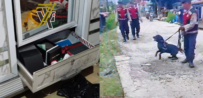 Polsek Kertapati beserta Tim Inafis dan anjing pelacak pun langsung terjun ke lokasi, melakukan olah tempat kejadian perkara [TKP], mengambil sidik jari dan melakukan cek CCTV.