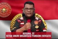 Ketua Umum Organisasi Pandawa Bersatu, Kusuma ST. [Foto: Tangkapan Layar-WI]