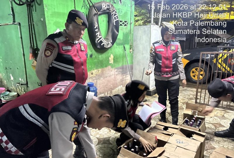 Operasi Pekat Musi [OPM] 2026 menjaring 523 botol minuman keras [miras] pada Minggu 15 Februari 2026 malam hingga Senin dini hari di Palembang.