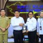 Gubernur Sumatera Selatan, Dr H Herman Deru, menerima kunjungan silaturahmi Kepala Kantor Wilayah Badan Pertanahan Nasional Provinsi Sumatera Selatan baru, Ir Rahmat, di Ruang Tamu Gubernur Sumsel, Palembang, Senin 23 Februari 2026.