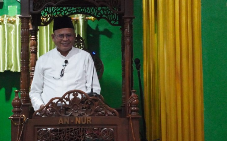 Wali Kota Prabumulih H Arlan menghadiri Safari Ramadan di Masjid An-Nur, Perumnas Arda Bukit Indah, Kelurahan Karang Raja.