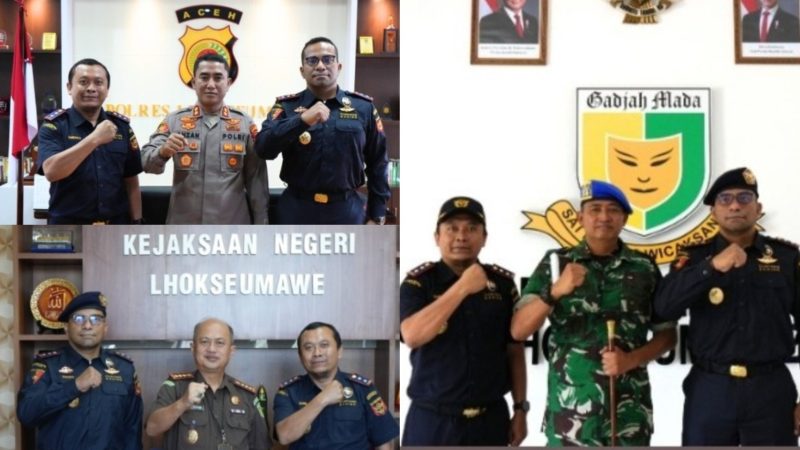 Kantor Bea Cukai Lhokseumawe bersama jajaran melaksanakan kunjungan silaturahmi ke Polres Lhokseumawe, Kejaksaan Negeri [Kejari] Lhokseumawe, dan Denpom IM/1 Lhokseumawe pada Senin 23 Februari 2026.