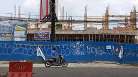 Bangunan ruko milik pengusaha Robi Hartono alias Roni atau Afat berlokasi di Jalan Demang Lebar Daun Palembang.