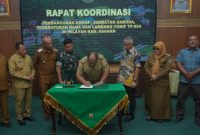 Bupati Asahan Taufik Zainal Abidin Siregar SSos MSi menyatakan dukungan penuh terhadap pembentukan Yonif TP-954 yang diberi nama satuan Naga Berkisar, serta pembangunan Koperasi Desa/Kelurahan Merah Putih [KDKMP] dan Jembatan Garuda dalam Rapat Koordinasi yang digelar di Aula Nuri Makodim 0208/Asahan, Senin 23 Februari 2026.
