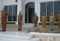 Pemerintah Kabupaten Asahan melaksanakan Apel Gabungan Bulan Maret 2026 di Halaman Kantor Bupati Asahan, Senin 2 Maret 2026.