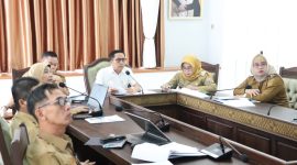 Wali Kota Palembang Ratu Dewa saat agenda paparan program kerja RSUD Gandus di Ruang Vidcon, Rumah Dinas Wali Kota, Selasa 3 Maret 2026.