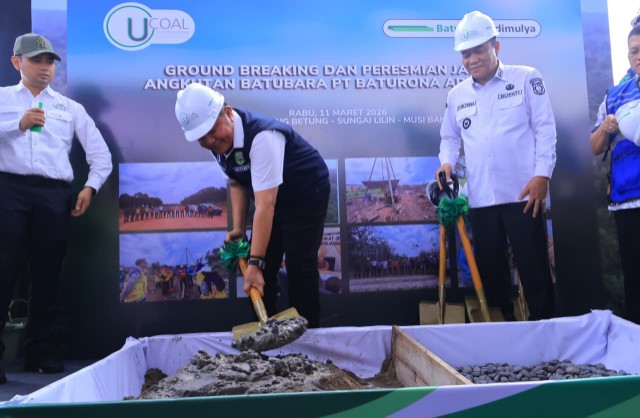 Gubernur Sumatera Selatan [Sumsel] Dr H Herman Deru melakukan ground breaking pembangunan fly over sekaligus meresmikan jalan khusus angkutan batubara milik PT Baturona Adimulya di Jalan Palembang–Betung, Kabupaten Musi Banyuasin, Rabu 11 Maret 2026.