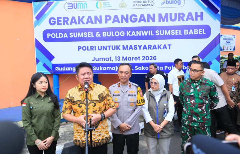 Pemerintah Provinsi Sumatera Selatan [Pemprov Sumsel] bersama Polda Sumsel dan Perum Bulog Kantor Wilayah Sumsel–Babel menggelar Gerakan Pangan Murah [GPM] sebagai upaya menjaga stabilitas pasokan dan harga bahan pangan menjelang Idulfitri 1447 Hijriah.