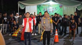 Wali Kota Palembang Ratu Dewa bersama Wakil Wali Kota Prima Salam dan Kapolrestabes Palembang Sonny Mahar Budi Adityawan hadir untuk melepas peserta Run 100 M/2026 yang berasal dari berbagai kalangan masyarakat.