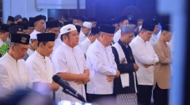 Gubernur Sumatera Selatan [Sumsel] Dr H Herman Deru secara resmi menutup rangkaian kegiatan Pengajian Ramadhan 1447 H/2026 M Pemerintah Provinsi Sumsel bersama Forkopimda, Organisasi Perangkat Daerah [OPD], BUMN/BUMD, tokoh agama, serta masyarakat di Griya Agung Palembang, Senin 16 Maret 2026.