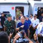 Wakil Gubernur Sumatera Selatan H Cik Ujang memberikan keternagan setelah secara resmi melepas peserta program Mudik Gratis Lebaran 1447 Hijriah menggunakan moda transportasi kereta api di Stasiun Kertapati, Palembang, Selasa 17 Maret 2026, pagi.