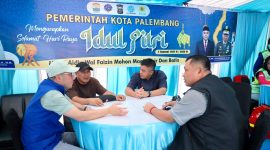 Sekretaris Daerah Kota Palembang, Aprizal Hasyim turun langsung meninjau sejumlah posko Lebaran milik Pemerintah Kota Palembang, Rabu 19 Maret 2026.
