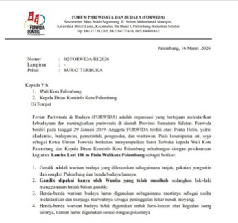 Surat bernomor 02/FORWIDA/III/2026 tersebut diterbitkan sehari setelah kegiatan berlangsung dan ditandatangani Ketua Umum Forwida, Diah K Pratiwi.