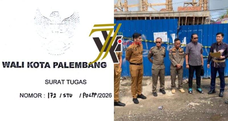Surat Tugas Pembongkaran Bangunan Ruko di Jalan Demang Lebar Daun dari Wali Kota Palembang.