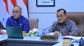 Sekretaris Daerah Provinsi Sumatera Selatan, Dr Drs H Edward Candra MH memimpin Rapat Finalisasi Penyusunan Program Strategis Nasional di Ruang Rapat Bina Praja, Palembang, Jumat 27 Maret 2026.